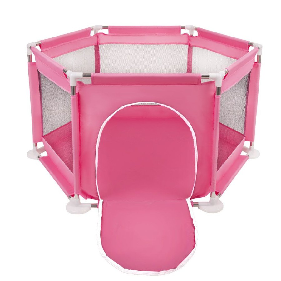 Partners KiddyMoon Partners | Hexagon 6 Side Play Pen Without Balls, Pink