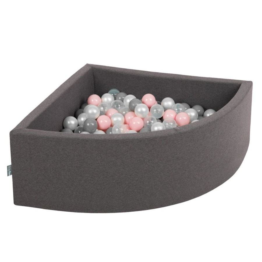 Ball Pits KiddyMoon | Kiddymoon Soft Ball Pit Quarter Angular 7Cm / 2.75In For Kids, Foam Ball Pool Baby Playballs, Made In The Eu, Dark Grey: Pearl/ Grey/ Transparent/ Powderpink Dark Grey:Pearl/Grey/Transparent/Powderpink