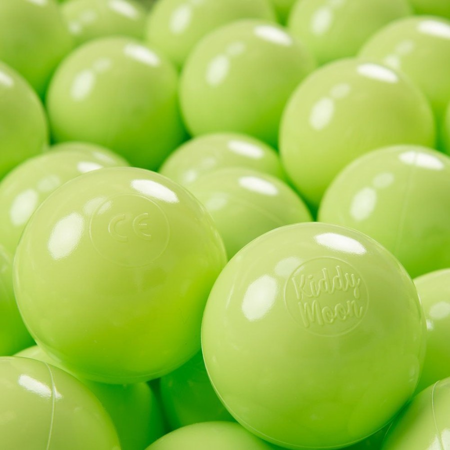 Plastic Balls KiddyMoon | Kiddymoon Soft Plastic Play Balls 7Cm/ 2.75In Mono-Colour Certified Made In Eu, Light Green