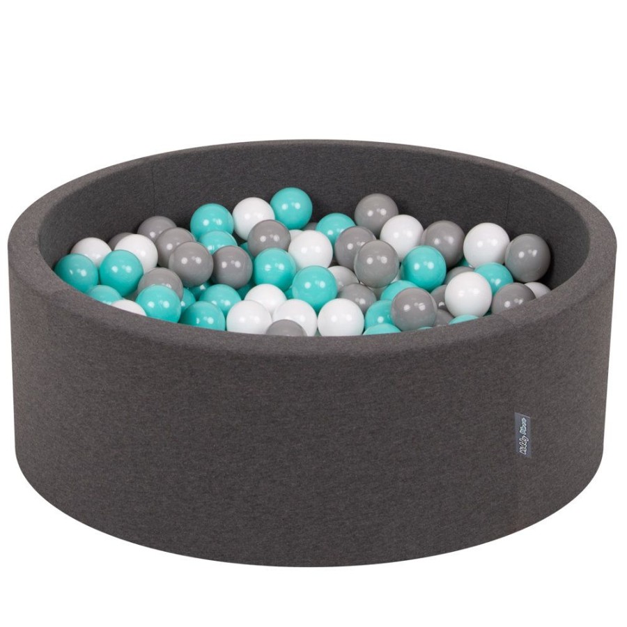 Ball Pits KiddyMoon | Kiddymoon Baby Foam Ball Pit With Balls 7Cm / 2.75In Certified Made In Eu, Dark Grey: White/ Grey/ Light Turquoise Dark Grey:White/Grey/Light Turquoise