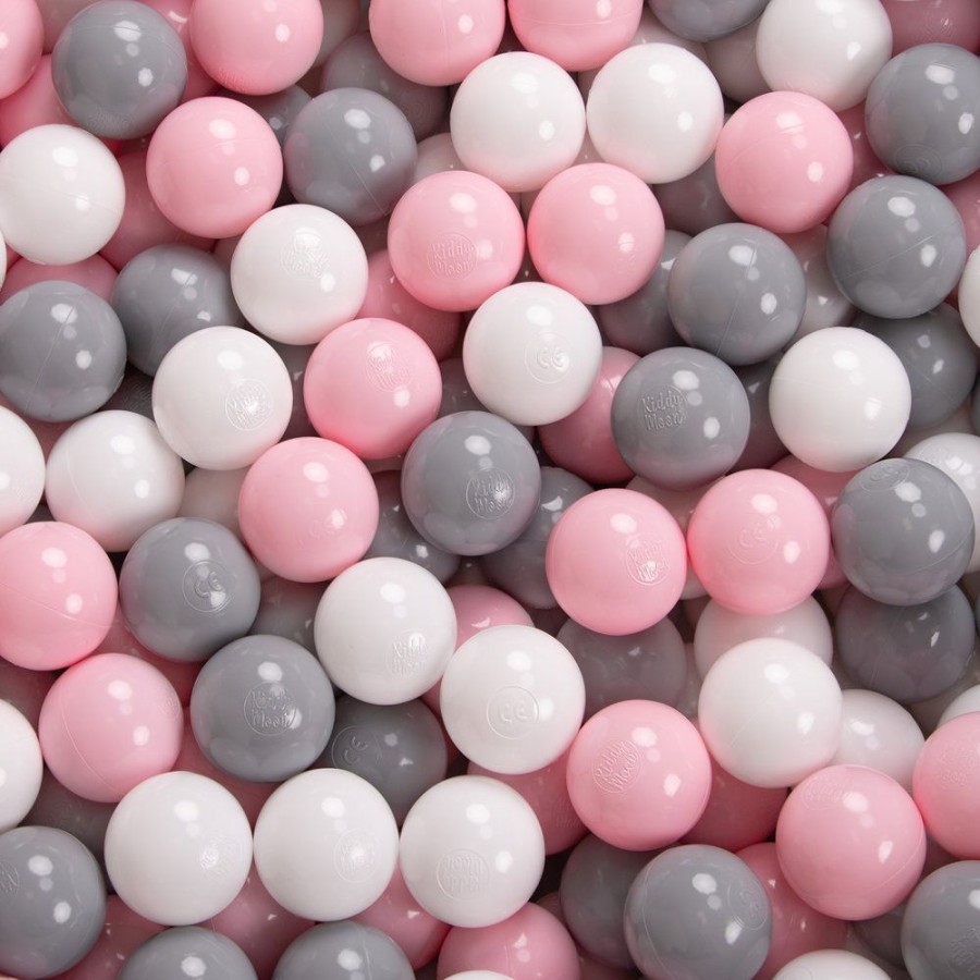 Ball Pits KiddyMoon | Kiddymoon Soft Ball Pit Round 7Cm / 2.75In For Kids, Foam Ball Pool Baby Playballs Children, Certified Made In The Eu, Pink: White-Grey-Powder Pink Pink:White-Grey-Powder Pink