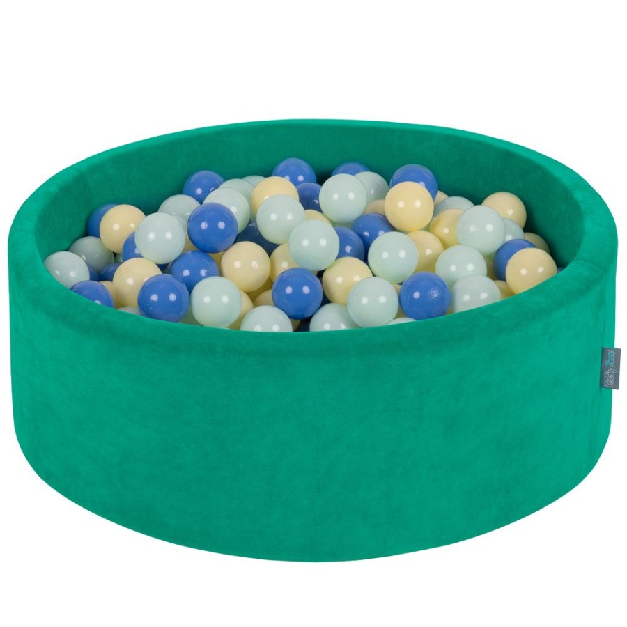 Ball Pits KiddyMoon | Kiddymoon Soft Ball Pit Round 7Cm / 2.75In For Kids, Foam Velvet Ball Pool Baby Playballs, Agave Green: Pastel Yellow/ Blue/ Mint