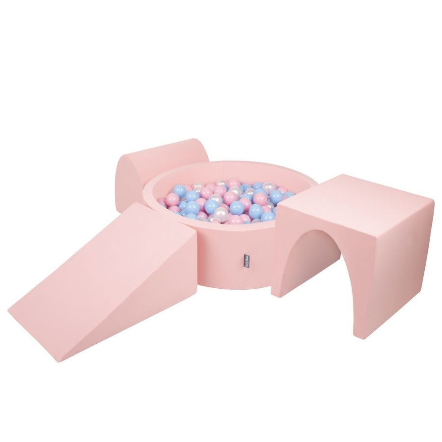 Activity Toys KiddyMoon | Kiddymoon Foam Playground For Kids With Round Ballpit ( 7Cm/ 2.75In) Soft Obstacles Course And Ball Pool, Certified Made In Eu, Pink: Babyblue/ Powder Pink/ Pearl Pink:Babyblue/Powder Pink/Pearl