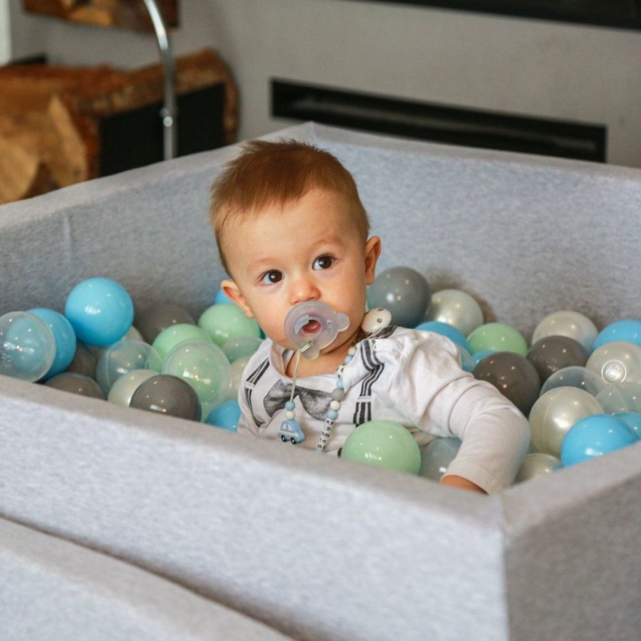 Plastic Balls KiddyMoon | Kiddymoon Soft Plastic Play Balls 7Cm/ 2.75In Multi-Colour Certified Made In Eu, Pearl/ Grey/ Transparent/ Baby Blue/ Mint Pearl/Grey/Transparent/Baby Blue/Mint