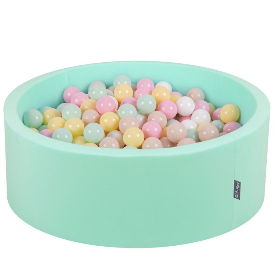 Ball Pits KiddyMoon | Kiddymoon Baby Foam Ball Pit With Balls 7Cm / 2.75In Certified Made In Eu, Mint: Pastel Beige/ Pastel Yellow/ White/ Mint/ Light Pink