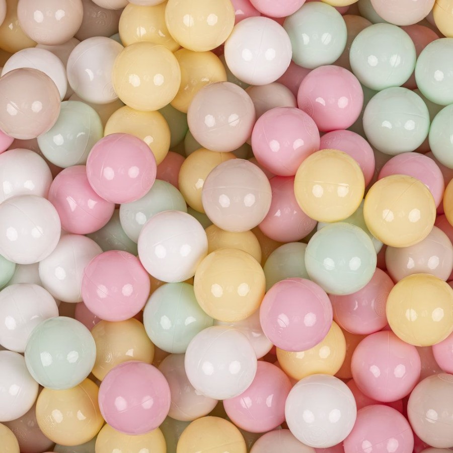 Ball Pits KiddyMoon | Kiddymoon Baby Foam Ball Pit With Balls 7Cm / 2.75In Certified Made In Eu, Mint: Pastel Beige/ Pastel Yellow/ White/ Mint/ Light Pink