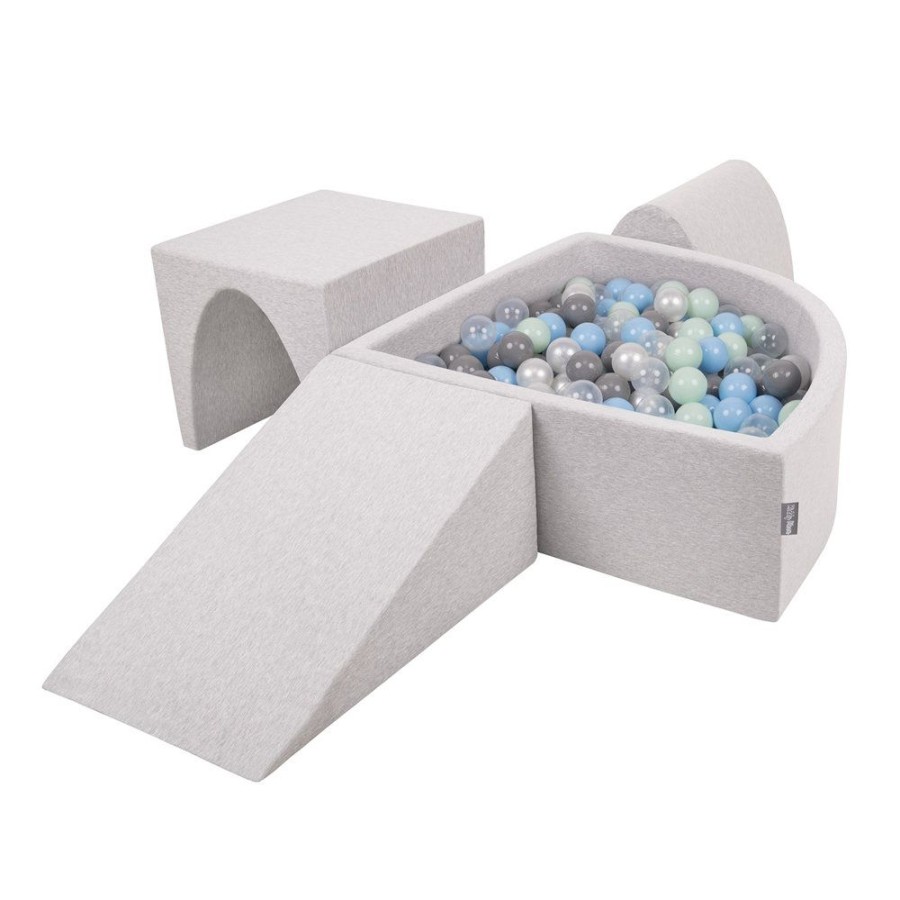 Activity Toys KiddyMoon | Kiddymoon Foam Playground For Kids With Quarter Angular Ballpit And Balls, Lightgrey: Pearl/ Grey/ Transparent/ Babyblue/ Mint Light Grey: Pearl / Grey / Transparent / Baby Blue / Mint