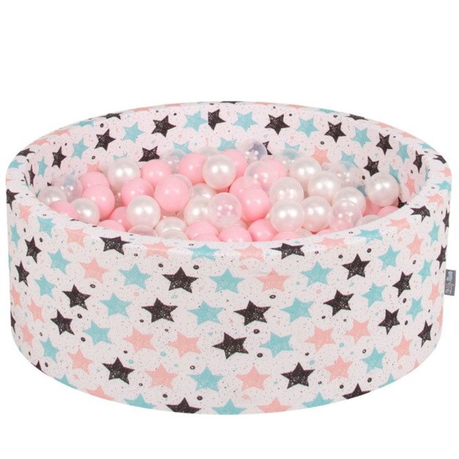 Ball Pits KiddyMoon | Kiddymoon Baby Ballpit With Balls 7Cm / 2.75In Certified, Stars, Light Beige: Light Pink/ Pearl/ Transparent Light Beige: Light Pink/Pearl/Transparent