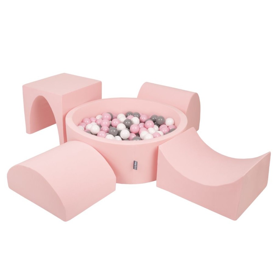 Activity Toys KiddyMoon | Kiddymoon Foam Playground For Kids With Ballpit And Balls, Pink: White/ Grey/ Powder Pink Pink:White/Grey/Powder Pink