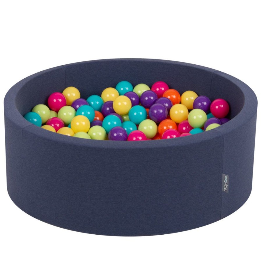 Ball Pits KiddyMoon | Kiddymoon Baby Foam Ball Pit With Balls 7Cm / 2.75In Certified Made In Eu, D.Blue: L.Green/ Yellw/ Turquois/ Orange/ D.Pink/ Purple