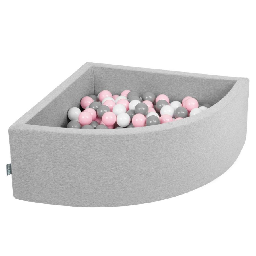 Ball Pits KiddyMoon | Kiddymoon Soft Ball Pit Quarter Angular 7Cm / 2.75In For Kids, Foam Ball Pool Baby Playballs, Made In The Eu, Light Grey: White/ Grey/ Light Pink Light Grey: White / Grey / Light Pink