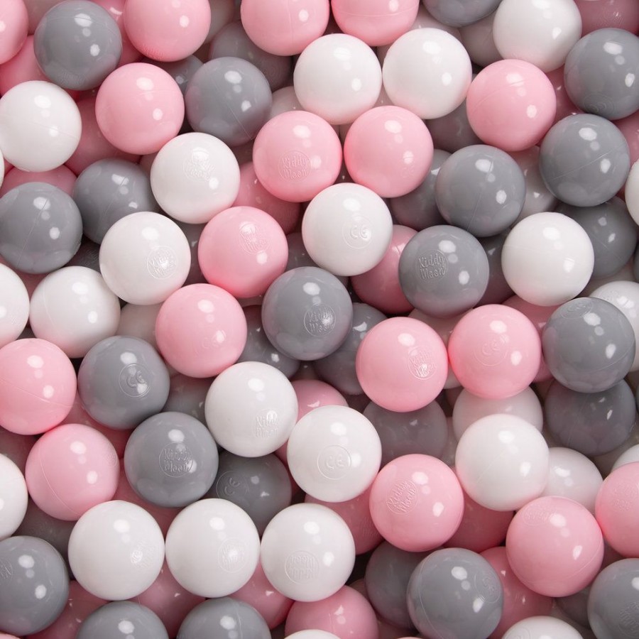 Ball Pits KiddyMoon | Kiddymoon Soft Ball Pit Quarter Angular 7Cm / 2.75In For Kids, Foam Ball Pool Baby Playballs, Made In The Eu, Light Grey: White/ Grey/ Light Pink Light Grey: White / Grey / Light Pink