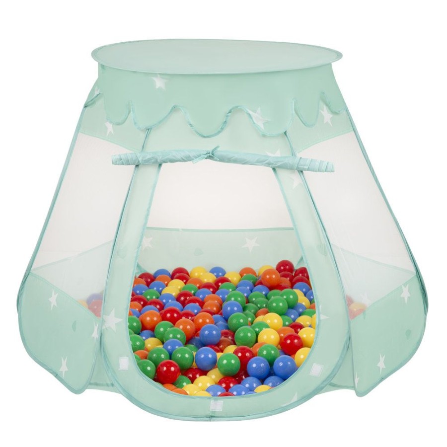 Partners KiddyMoon Partners | Play Tent Castle House Pop Up Ballpit Shell Plastic Balls For Kids, Mint: Yellow/ Green/ Blue/ Red/ Orange Mint:Yellow/Green/Blue/Red/Orange