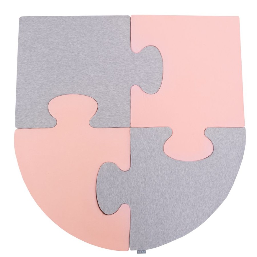 Nursery Room KiddyMoon | Kiddymoon Soft Foam Puzzle Set For Children 4Pcs, Pink/Light Grey