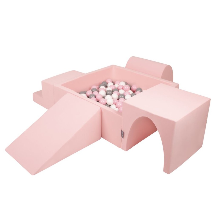 Activity Toys KiddyMoon | Kiddymoon Foam Playground For Kids With Square Ballpit And Balls, Pink: White/ Grey/ Powder Pink Pink:White/Grey/Powder Pink