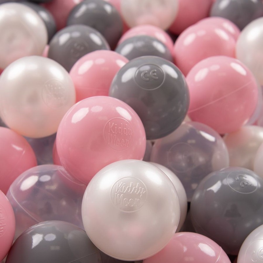 Plastic Balls KiddyMoon | Kiddymoon Soft Plastic Play Balls 7Cm/ 2.75In Multi-Colour Certified Made In Eu, Pearl/ Grey/ Transparent/ Light Pink Pearl / Grey / Transparent / Light Pink