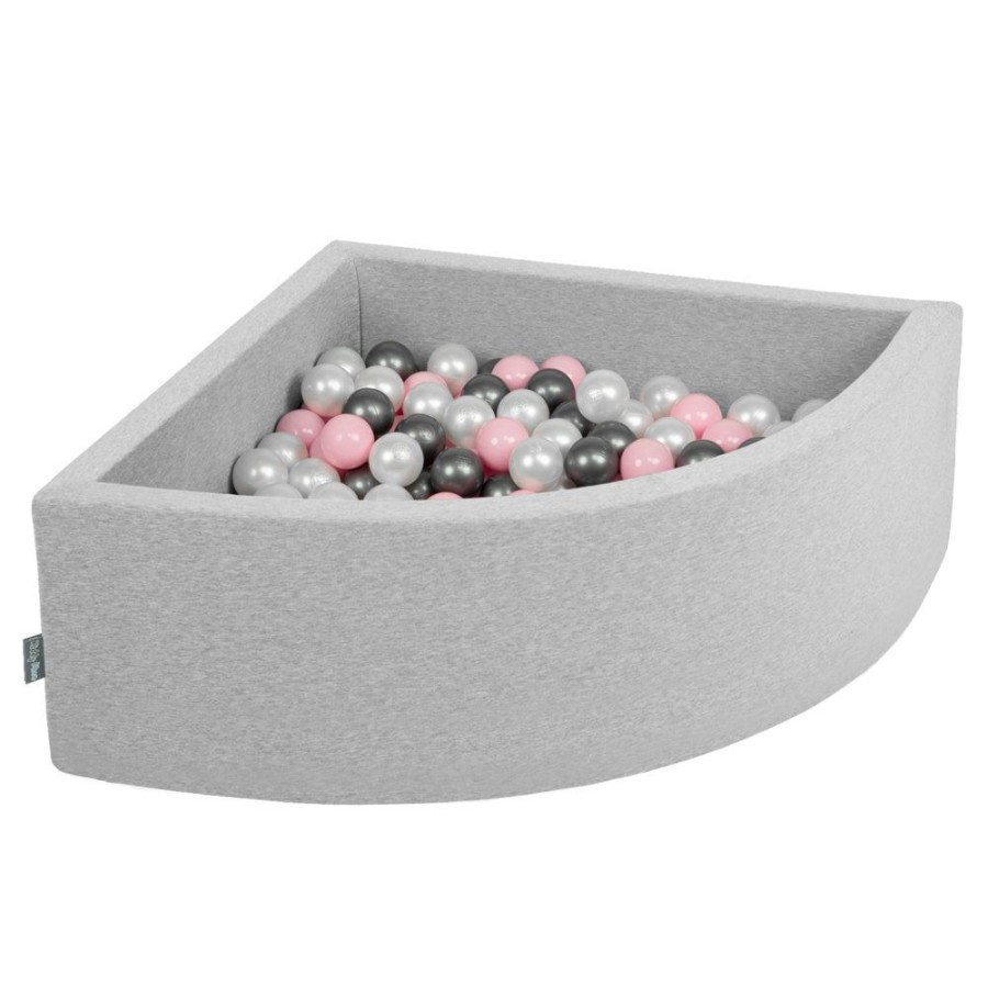 Ball Pits KiddyMoon | Kiddymoon Soft Ball Pit Quarter Angular 7Cm / 2.75In For Kids, Foam Ball Pool Baby Playballs, Made In The Eu, Light Grey: Pearl/ Powderpink/ Silver Light Grey:Pearl/Powderpink/Silver