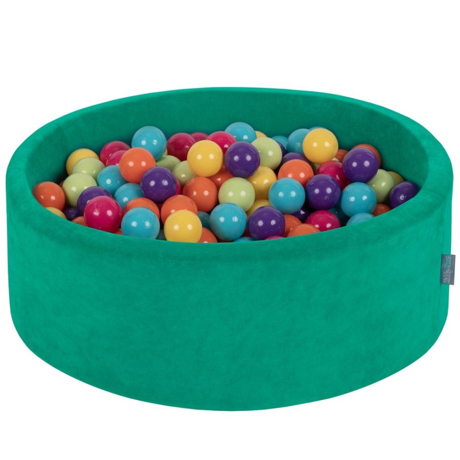 Ball Pits KiddyMoon | Kiddymoon Soft Ball Pit Round 7Cm / 2.75In For Kids, Foam Velvet Ball Pool Baby Playballs, Agave Green: Light Green/ Yellow/ Turquoise/ Orange/ Dark Pink/ Purple