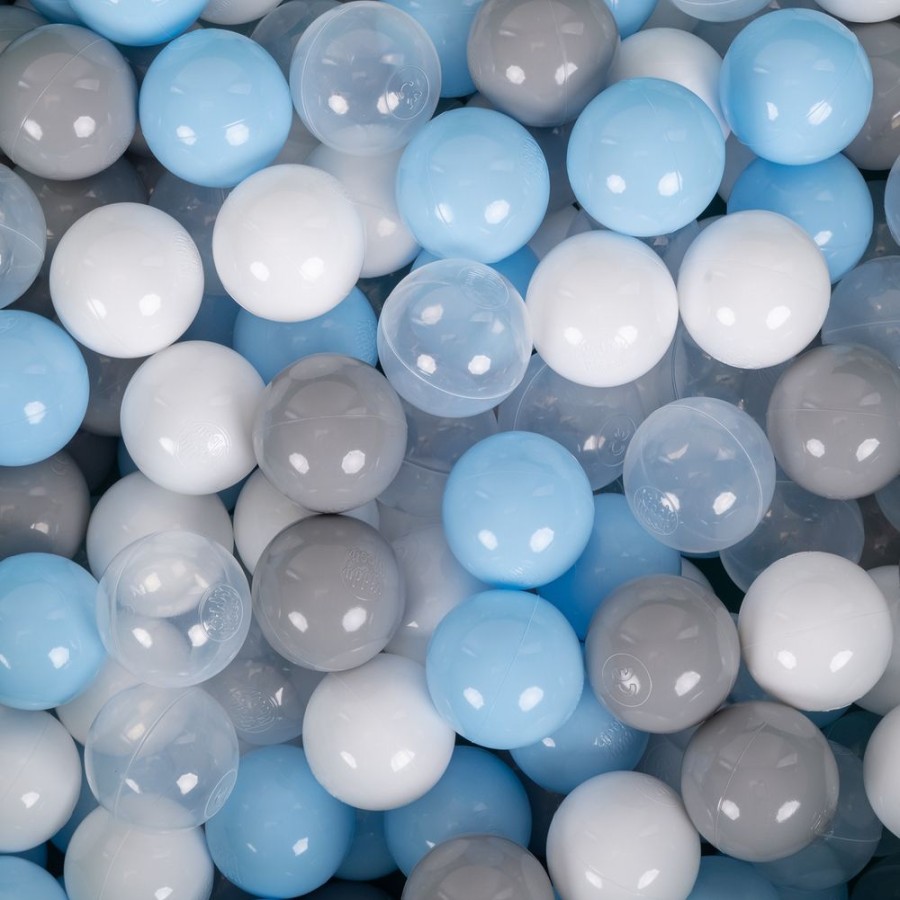 Ball Pits KiddyMoon | Kiddymoon Soft Ball Pit Round 7Cm / 2.75In For Kids, Foam Velvet Ball Pool Baby Playballs, Blueberry Blue: Grey/ White/ Transparent/ Babyblue