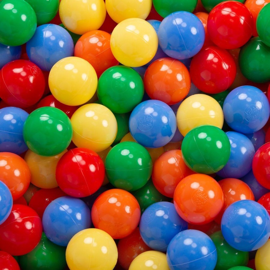 Ball Pits KiddyMoon | Kiddymoon Baby Foam Ball Pit With Balls 7Cm / 2.75In Square, Dark Grey: Yellow/ Green/ Blue/ Red/ Orange Dark Grey:Yellow/Green/Blue/Red/Orange