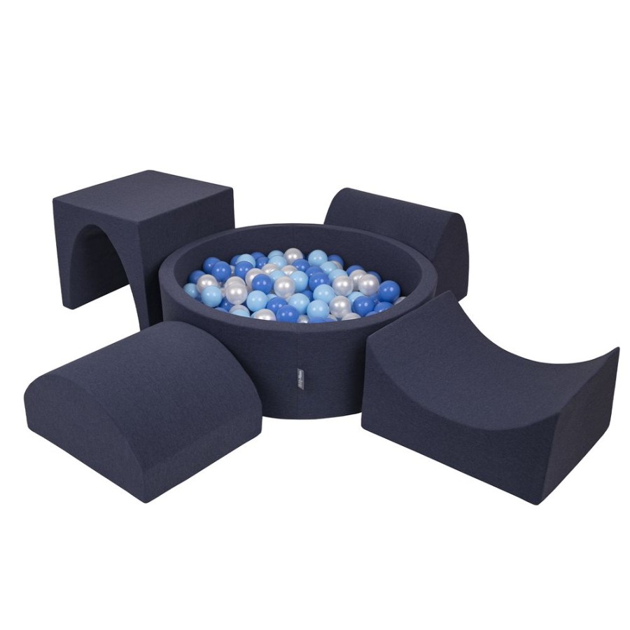 Playgrounds KiddyMoon | Kiddymoon Foam Playground For Kids With Ballpit And Balls, Darkblue: Babyblue/ Blue/ Pearl Darkblue:Babyblue/Blue/Pearl