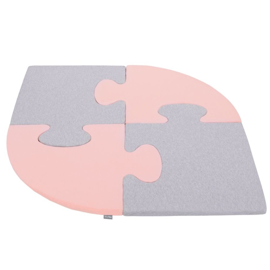 Nursery Room KiddyMoon | Kiddymoon Soft Foam Puzzle Set For Children 4Pcs, Pink/ Light Grey