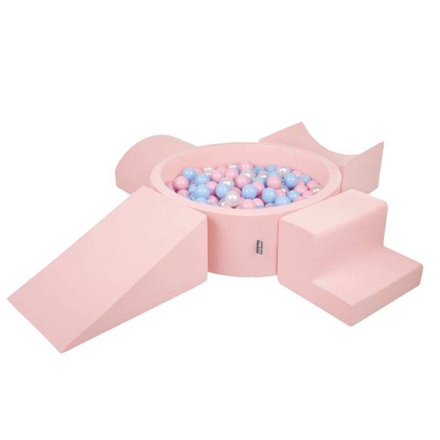 Activity Toys KiddyMoon | Kiddymoon Foam Playground For Kids With Round Ballpit ( 7Cm/ 2.75In) Soft Obstacles Course And Ball Pool, Certified Made In The Eu, Pink: Babyblue/ Powder Pink/ Pearl Pink:Babyblue/Powder Pink/Pearl