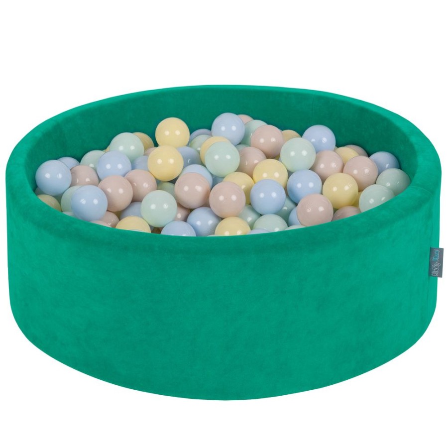 Ball Pits KiddyMoon | Kiddymoon Soft Ball Pit Round 7Cm / 2.75In For Kids, Foam Velvet Ball Pool Baby Playballs, Agave Green: Pastel Beige/ Pastel Blue/ Pastel Yellow/ Mint