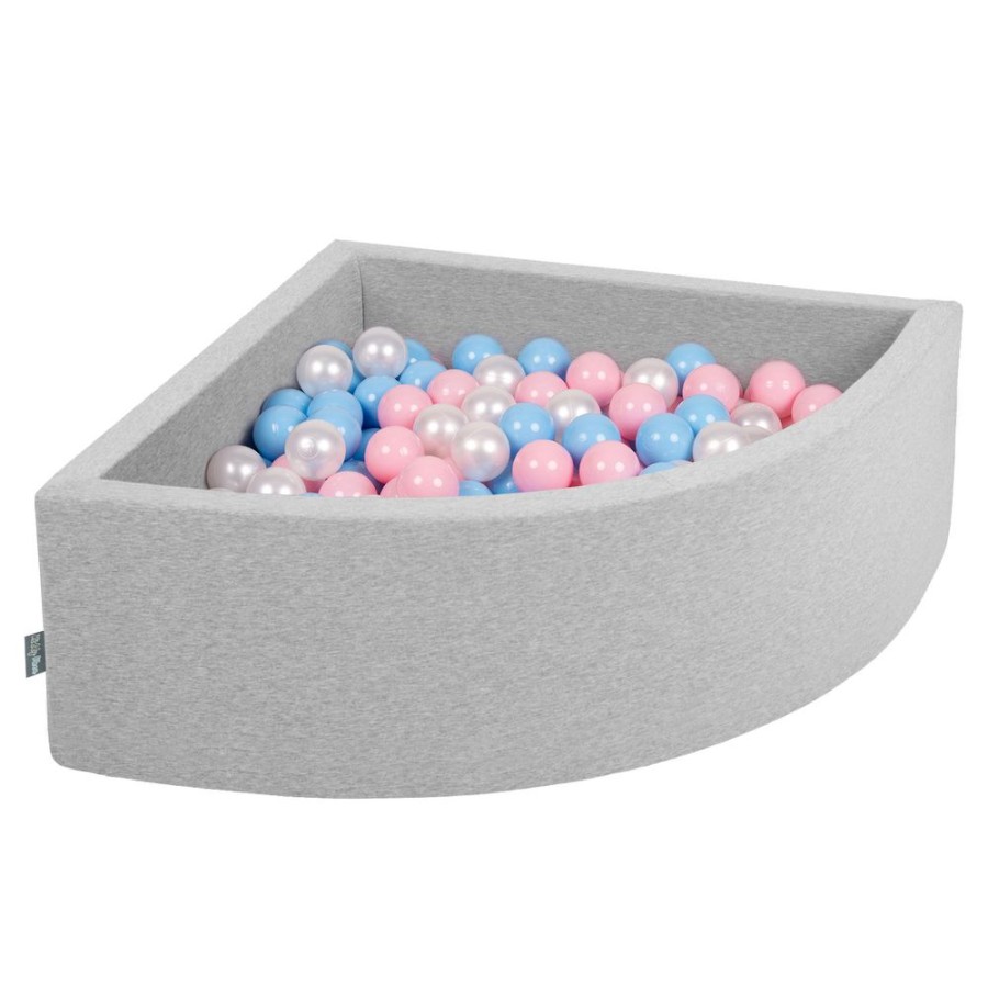 Ball Pits KiddyMoon | Kiddymoon Soft Ball Pit Quarter Angular 7Cm / 2.75In For Kids, Foam Ball Pool Baby Playballs, Made In The Eu, Light Grey: Babyblue/ Powderpink/ Pearl Light Grey:Babyblue/Powderpink/Pearl