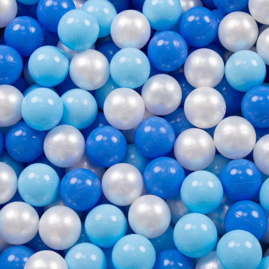 Ball Pits KiddyMoon | Kiddymoon Baby Foam Ball Pit With Balls 7Cm / 2.75In Square, Dark Grey: Baby Blue/ Blue/ Pearl Dark Grey:Baby Blue/Blue/Pearl