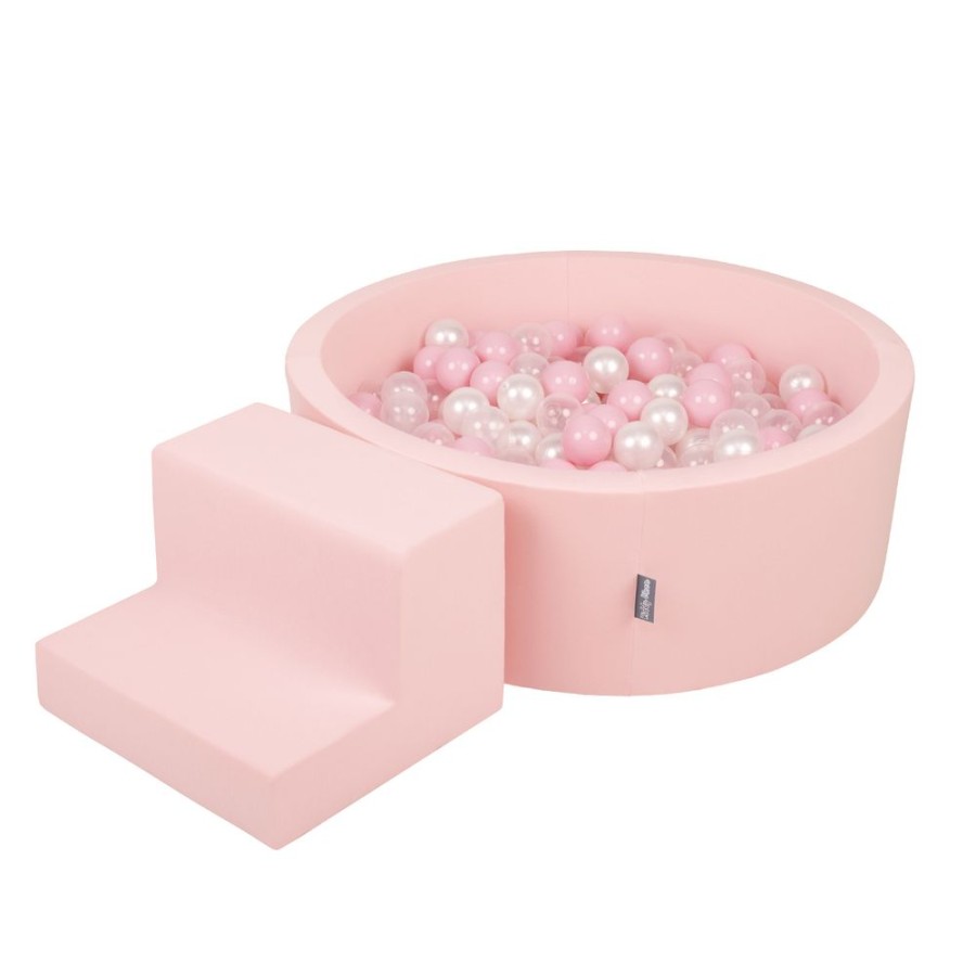 Activity Toys KiddyMoon | Kiddymoon Foam Playground For Kids With Round Ballpit (200 Balls 7Cm/ 2.75In) Soft Obstacles Course And Ball Pool, Certified Made In The Eu, Pink: Powder Pink/ Pearl/ Transparent Pink: Light Pink / Pearl / Transparent