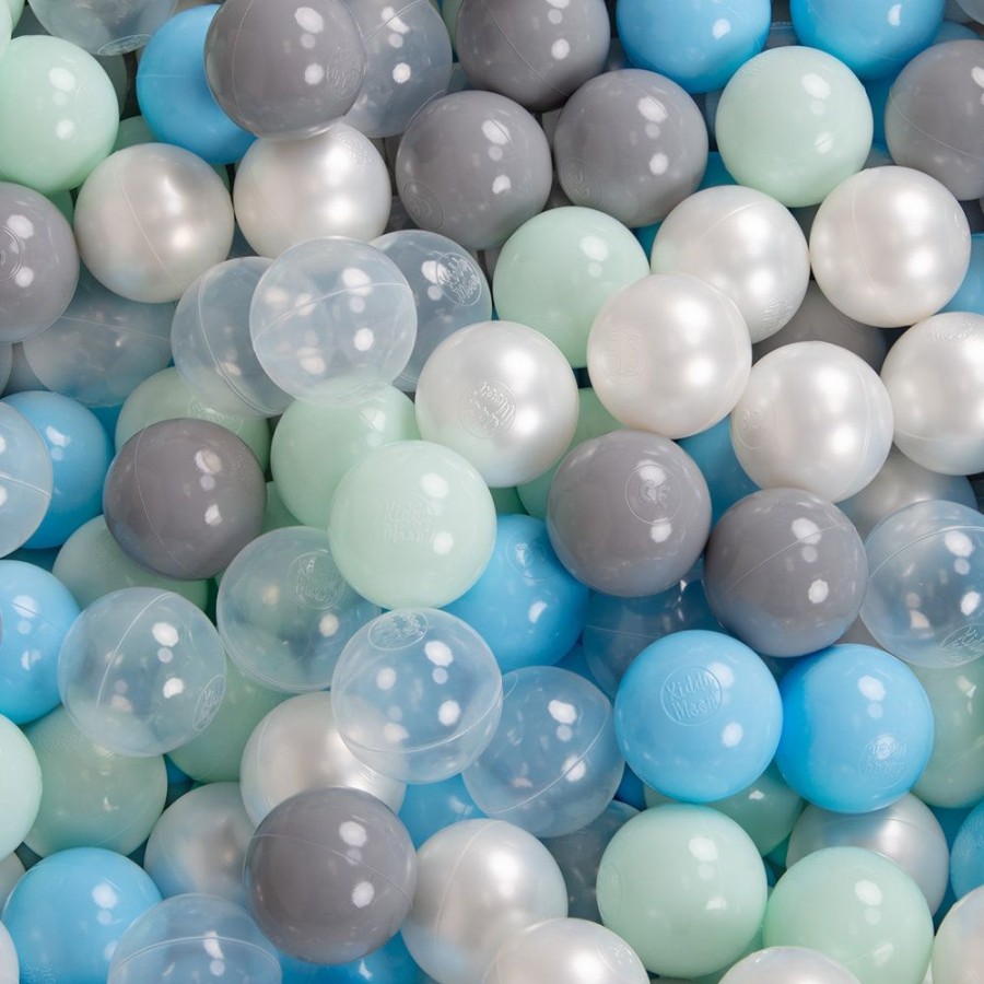 Ball Pits KiddyMoon | Kiddymoon Soft Ball Pit Square 7Cm / 2.75In For Kids, Foam Ball Pool Baby Playballs Children, Certified Made In The Eu, Light Grey: Pearl-Grey-Transparent-Babyblue-Mint Light Grey:Pearl-Grey-Transparent-Babyblue-Mint