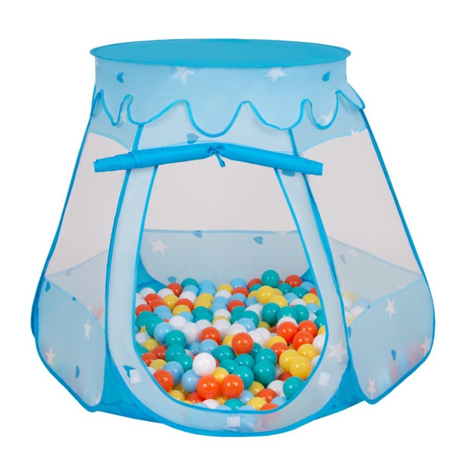 Partners KiddyMoon Partners | Play Tent Castle House Pop Up Ballpit Shell Plastic Balls For Kids, Blue: White-Yellow-Orange-Babyblue-Turquoise Blue:White-Yellow-Orange-Babyblue-Turquoise