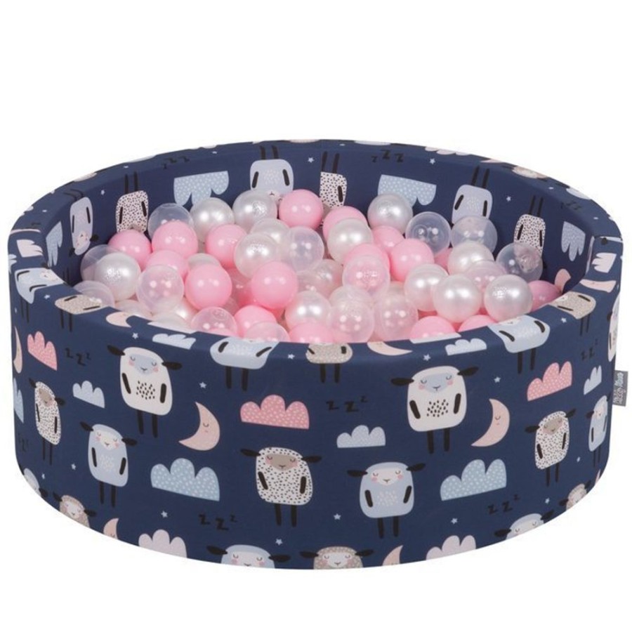 Ball Pits KiddyMoon | Kiddymoon Baby Ballpit With Balls 7Cm / 2.75In Certified, Sheep-Dblue: Powderpink/ Pearl/ Transparent Sheep-Dblue:Powderpink/Pearl/Transparent