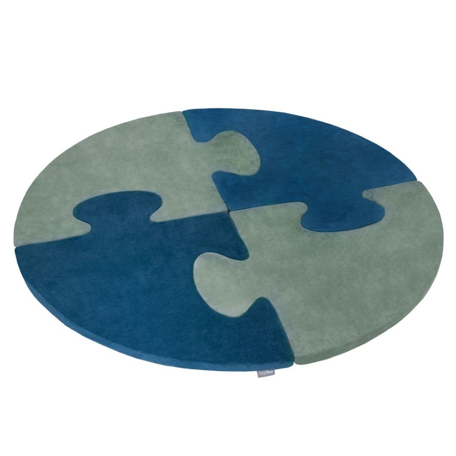 Nursery Room KiddyMoon | Kiddymoon Soft Foam Puzzle Set For Children 4Pcs, Forest Green/Lagoon Turquoise