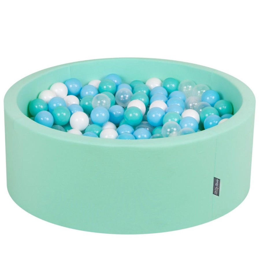 Ball Pits KiddyMoon | Kiddymoon Baby Foam Ball Pit With Balls 7Cm / 2.75In Certified Made In Eu, Mint: Light Turquoise/ White/ Transparent/ Baby Blue Mint:Light Turquoise/White/Transparent/Baby Blue