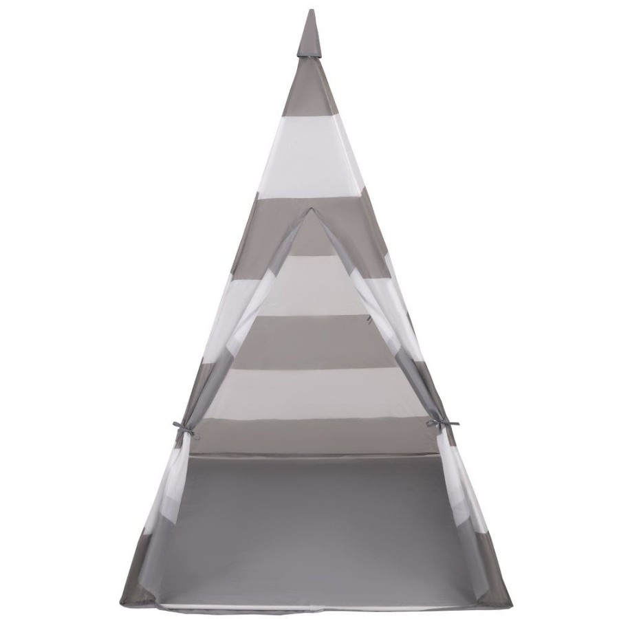 Partners KiddyMoon Partners | Teepee Tent For Kids Play House Indoor Outdoor Tipi, Grey And White Stripes