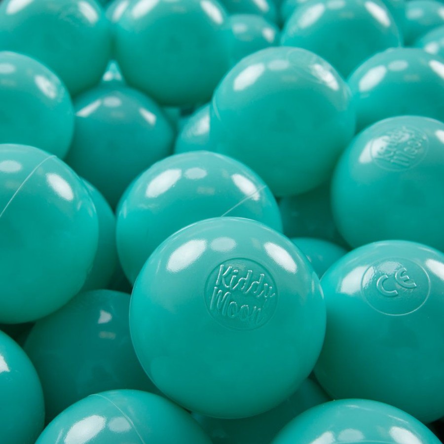 Plastic Balls KiddyMoon | Kiddymoon Soft Plastic Play Balls 7Cm/ 2.75In Mono-Colour Certified Made In Eu, Light Turquoise