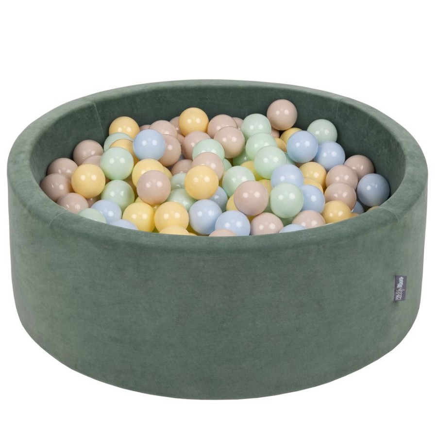 Ball Pits KiddyMoon | Kiddymoon Soft Ball Pit Round 7Cm / 2.75In For Kids, Foam Velvet Ball Pool Baby Playballs, Made In The Eu, Forest Green: Pastel Beige/ Pastel Blue/ Pastel Yellow/ Mint Forest Green:Pastel Beige/Pastel Blue/Pastel Yellow/Mint