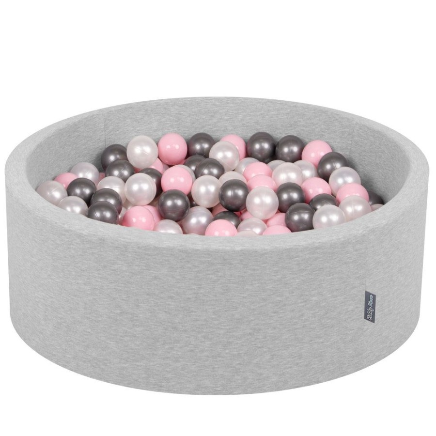 Ball Pits KiddyMoon | Kiddymoon Baby Foam Ball Pit With Balls 7Cm / 2.75In Certified Made In Eu, Light : Pearl/ Light Pink/ Silver