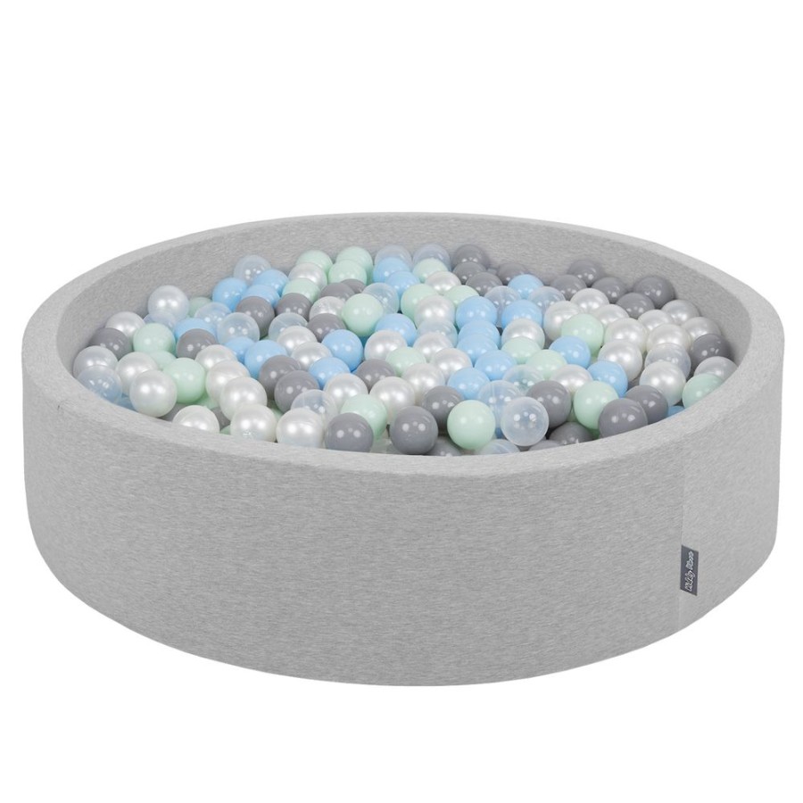 Ball Pits KiddyMoon | Kiddymoon Soft Ball Pit Round 7Cm / 2.75In For Kids, Foam Ball Pool Baby Playballs Children, Certified Made In The Eu, Light Grey: Pearl-Grey-Transparent-Babyblue-Mint Light Grey:Pearl-Grey-Transparent-Babyblue-Mint