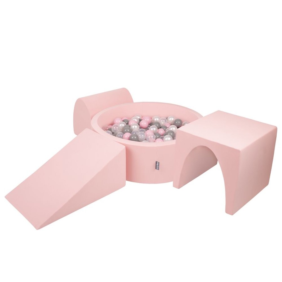 Activity Toys KiddyMoon | Kiddymoon Foam Playground For Kids With Round Ballpit ( 7Cm/ 2.75In) Soft Obstacles Course And Ball Pool, Certified Made In Eu, Pink: Pearl/ Grey/ Transparent/ Powder Pink Pink:Pearl/Grey/Transparent/Powder Pink