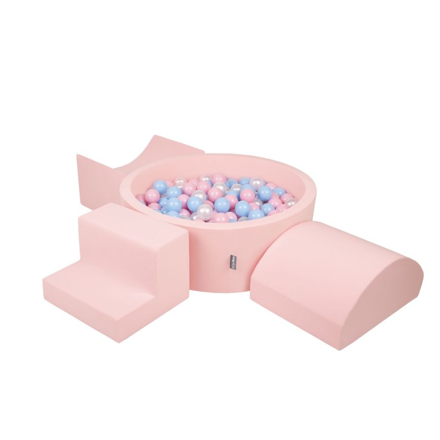 Activity Toys KiddyMoon | Kiddymoon Foam Playground For Kids With Round Ballpit ( 7Cm/ 2.75In) Soft Obstacles Course And Ball Pool, Certified Made In The Eu, Pink: Babyblue/ Powder Pink/ Pearl Pink:Babyblue/Powder Pink/Pearl