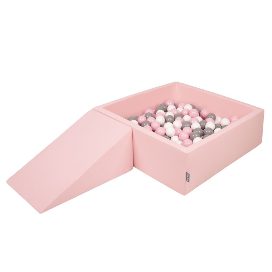 Playgrounds KiddyMoon | Kiddymoon Foam Playground For Kids With Square Ballpit And Balls, Pink: White/ Grey/ Powder Pink Pink:White/Grey/Powder Pink