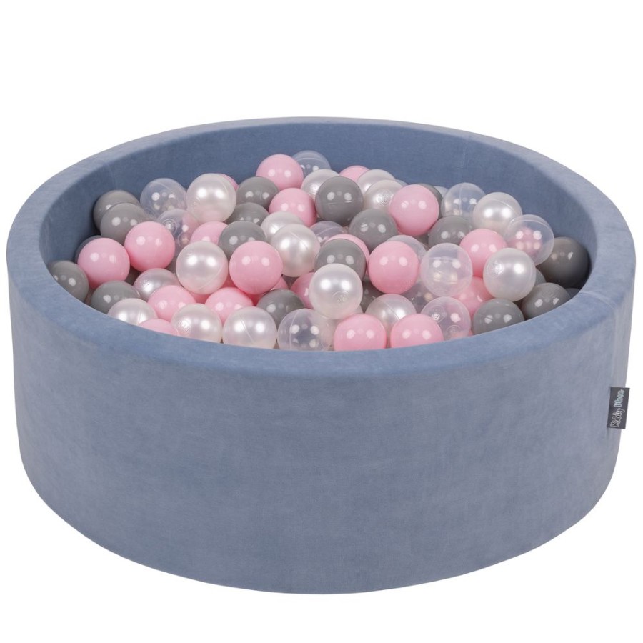 Ball Pits KiddyMoon | Kiddymoon Soft Ball Pit Round 7Cm / 2.75In For Kids, Foam Velvet Ball Pool Baby Playballs, Made In The Eu, Ice Blue: Pearl./ Grey/ Transparent/ Powder Pink Ice Blue:Pearl./Grey/Transparent/Powder Pink