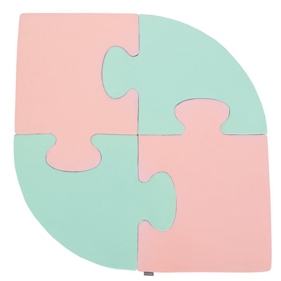 Nursery Room KiddyMoon | Kiddymoon Soft Foam Puzzle Set For Children 4Pcs, Pink/ Mint