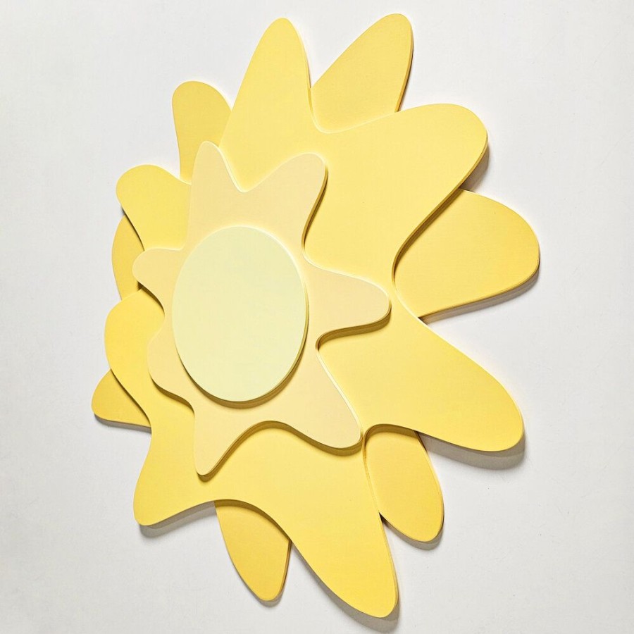 Nursery Room KiddyMoon | Kiddymoon Wall Decor Kids Room Nursery Wood Mdf Multiple Shapes 3D, Sun: Yellow