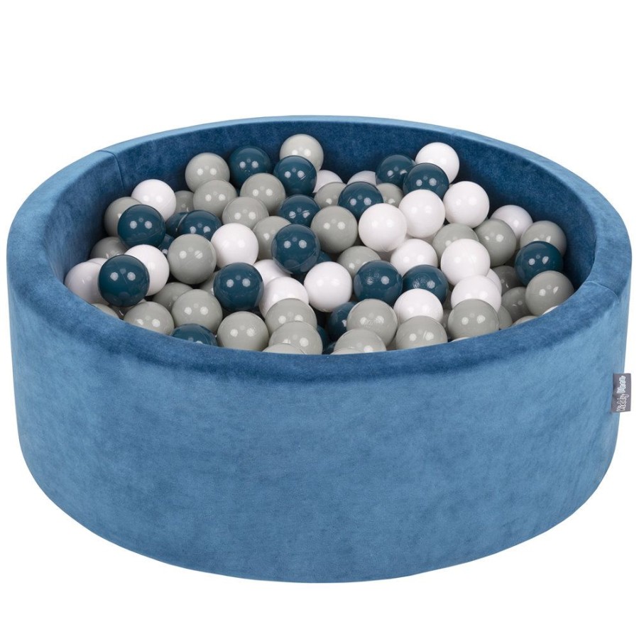 Ball Pits KiddyMoon | Kiddymoon Soft Ball Pit Round 7Cm / 2.75In For Kids, Foam Velvet Ball Pool Baby Playballs, Made In The Eu, Lagoon Turquoise: Dark Turquoise/ Greengrey/ White Lagoon Turquoise:Dark Turquoise/Greengrey/White