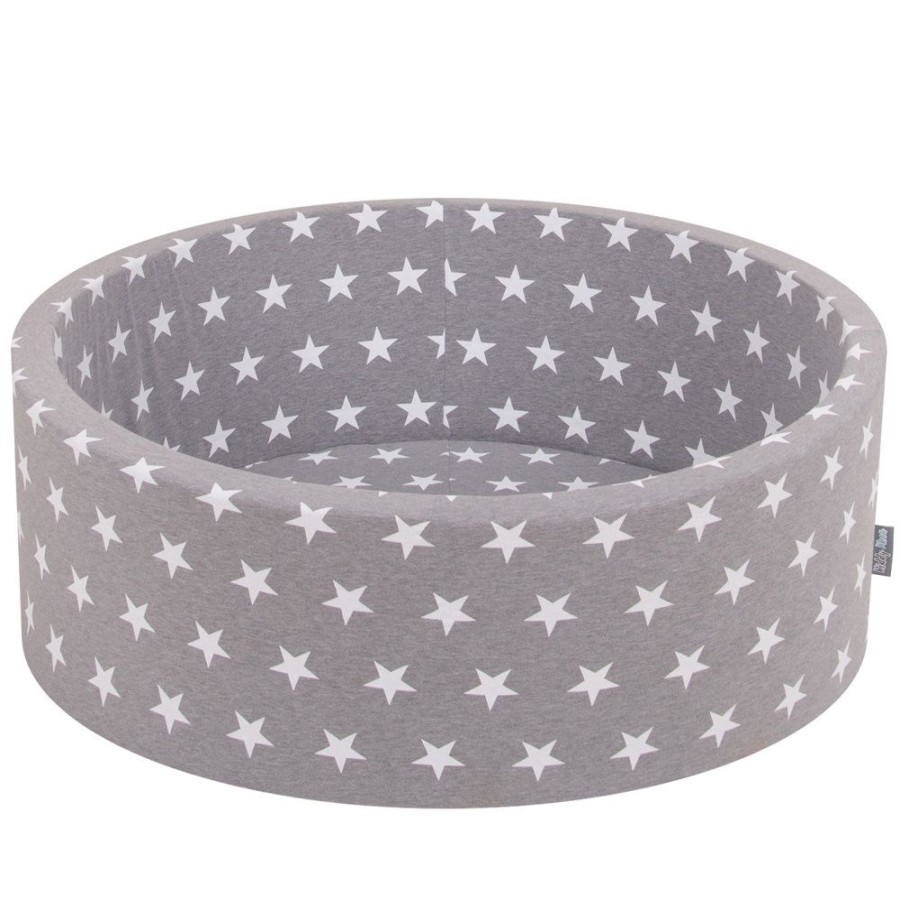 Accessories KiddyMoon | Kiddymoon Zipped Ball Pit Cover, Round White Stars