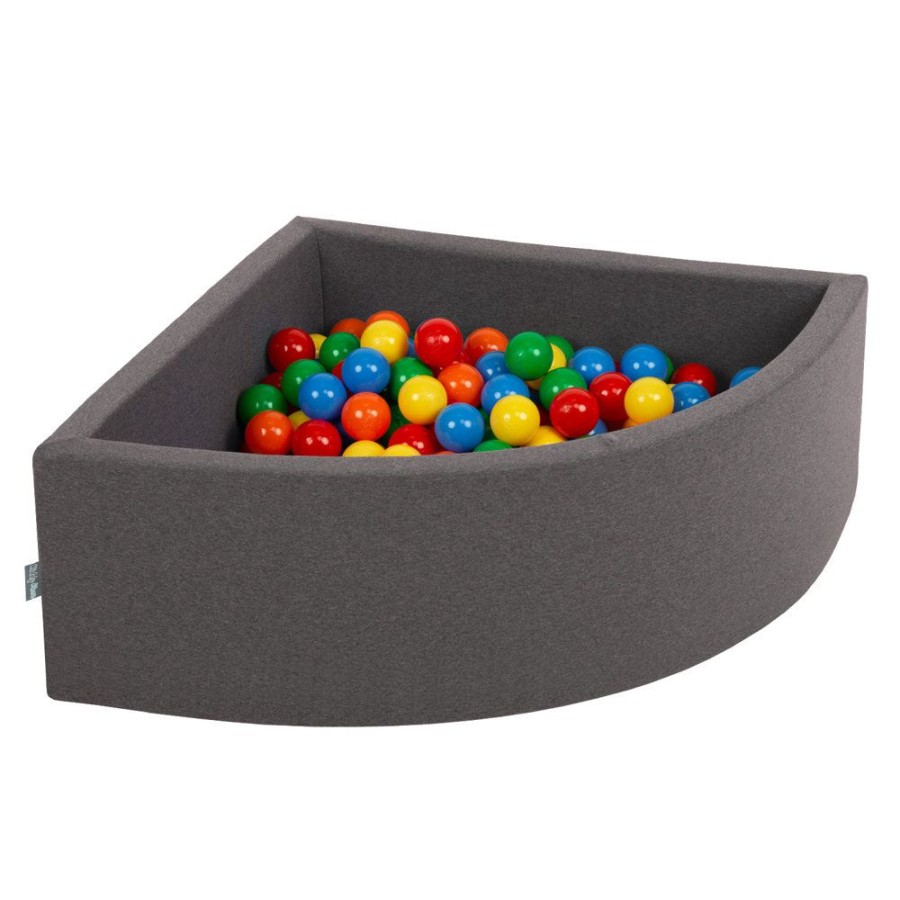 Ball Pits KiddyMoon | Kiddymoon Soft Ball Pit Quarter Angular 7Cm / 2.75In For Kids, Foam Ball Pool Baby Playballs, Made In The Eu, Dark Grey: Yellow/ Green/ Blue/ Red/ Orange Dark Grey:Yellow/Green/Blue/Red/Orange